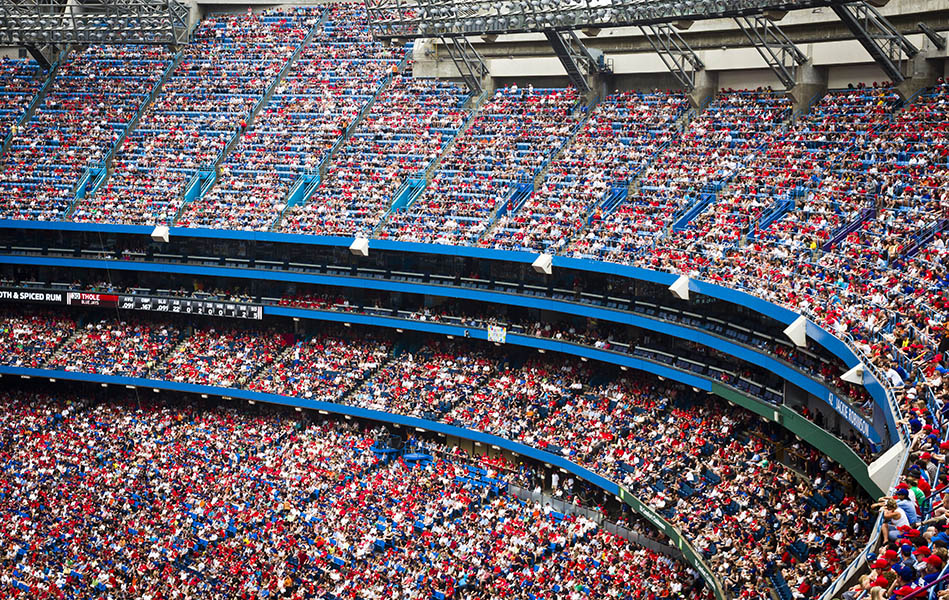 Canada Day baseball crowd at the Rogers Centre in Toronto