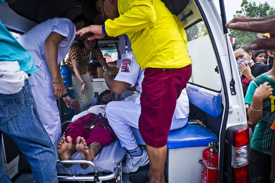 Jesus Christ performer treated in ambulance