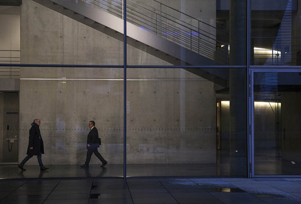 Businessmen inside the Paul Lobe Haus