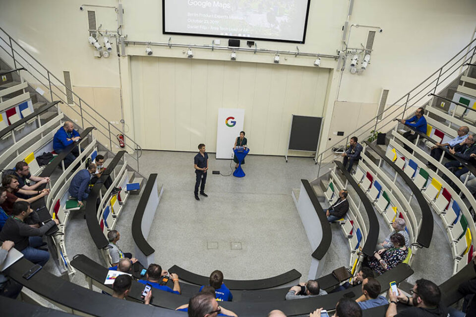 Google Campus Berlin amphitheatre presentation