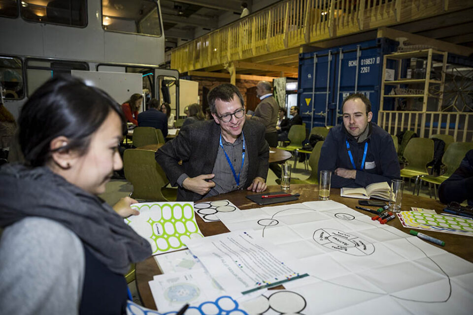 Delegates participate in group activity