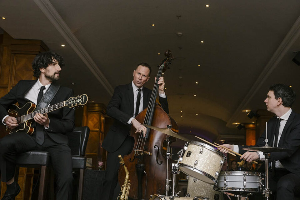 Jazz trio playing music