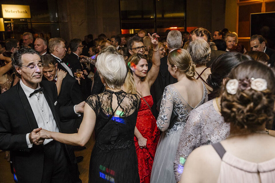 Event guests dancing