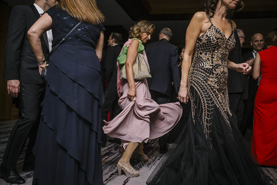 Woman dancing on event dancefloor