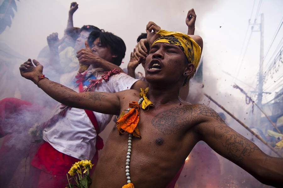 Procession during Vegetarian Festival, Phuket, Thailand