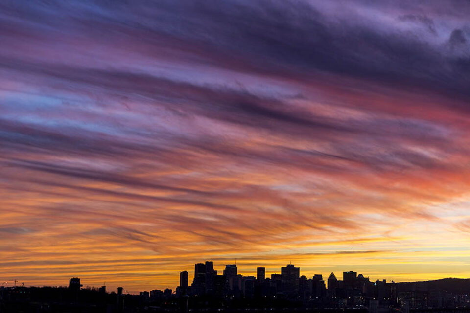 Montreal skyline sunset