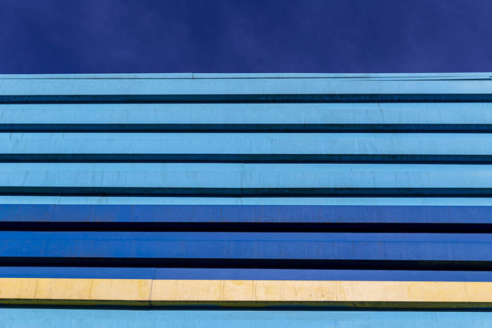 Blue building detail