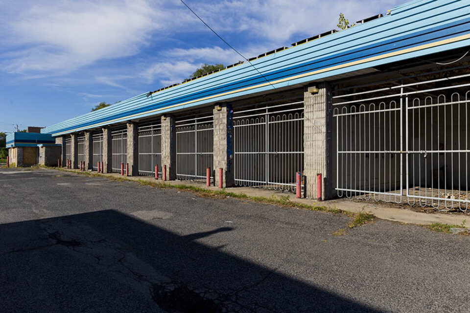 Loading bays of abandoned building