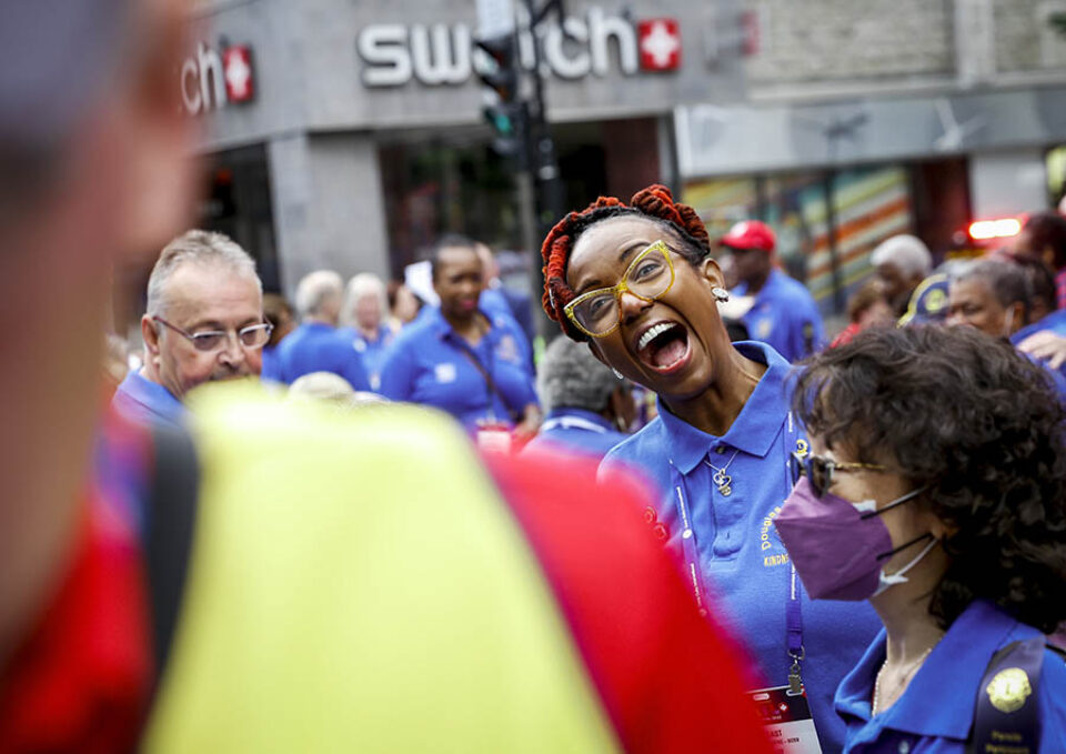 Happy woman at Montreal street parade