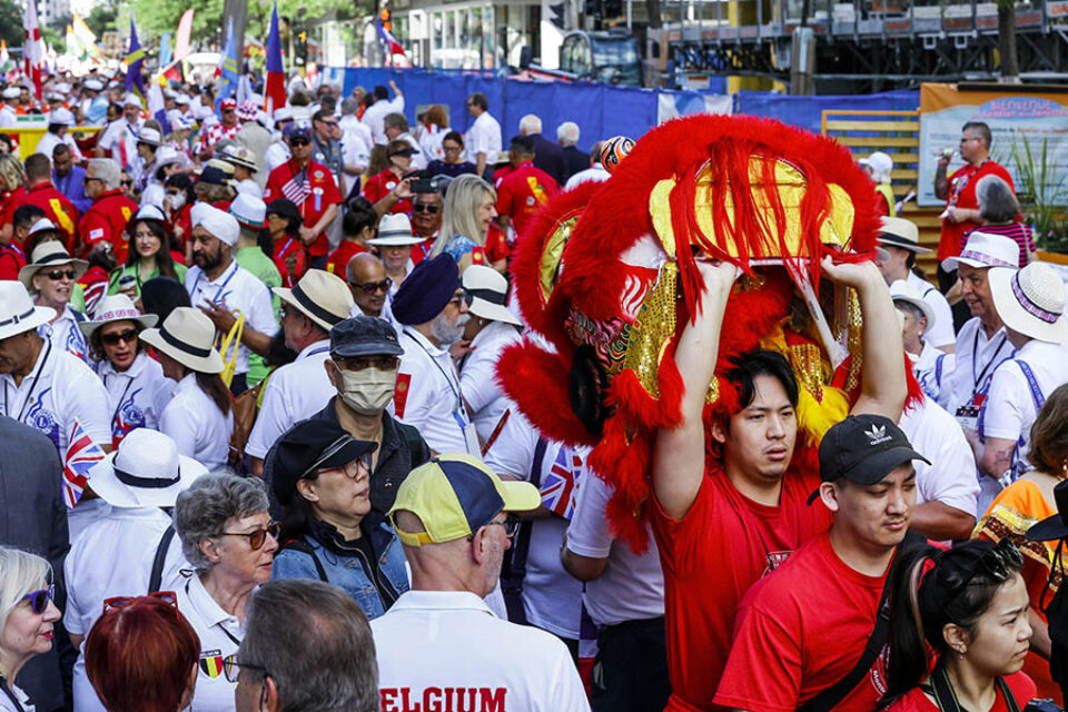 Chinese dragon performers at Montreal street parade