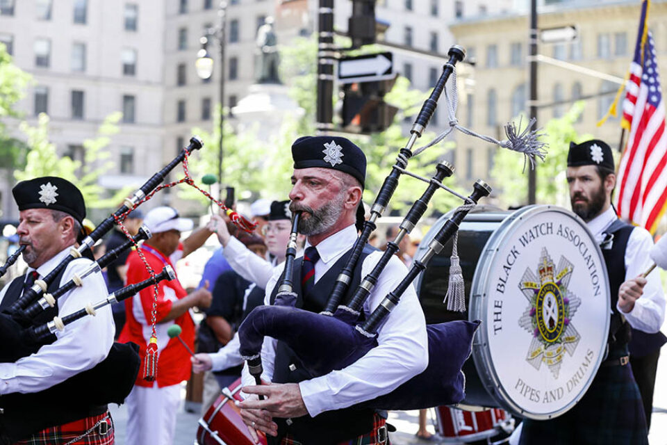 Bagpipers at Montreal street parade