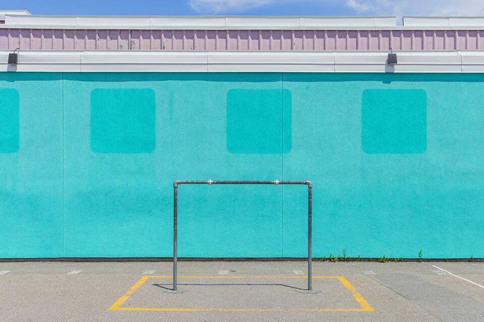 Goalposts in school playground