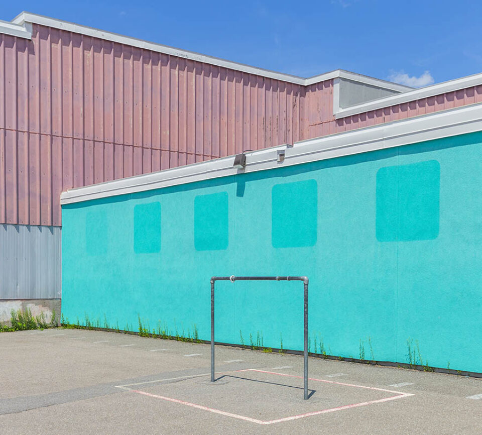 Goalposts in school playground