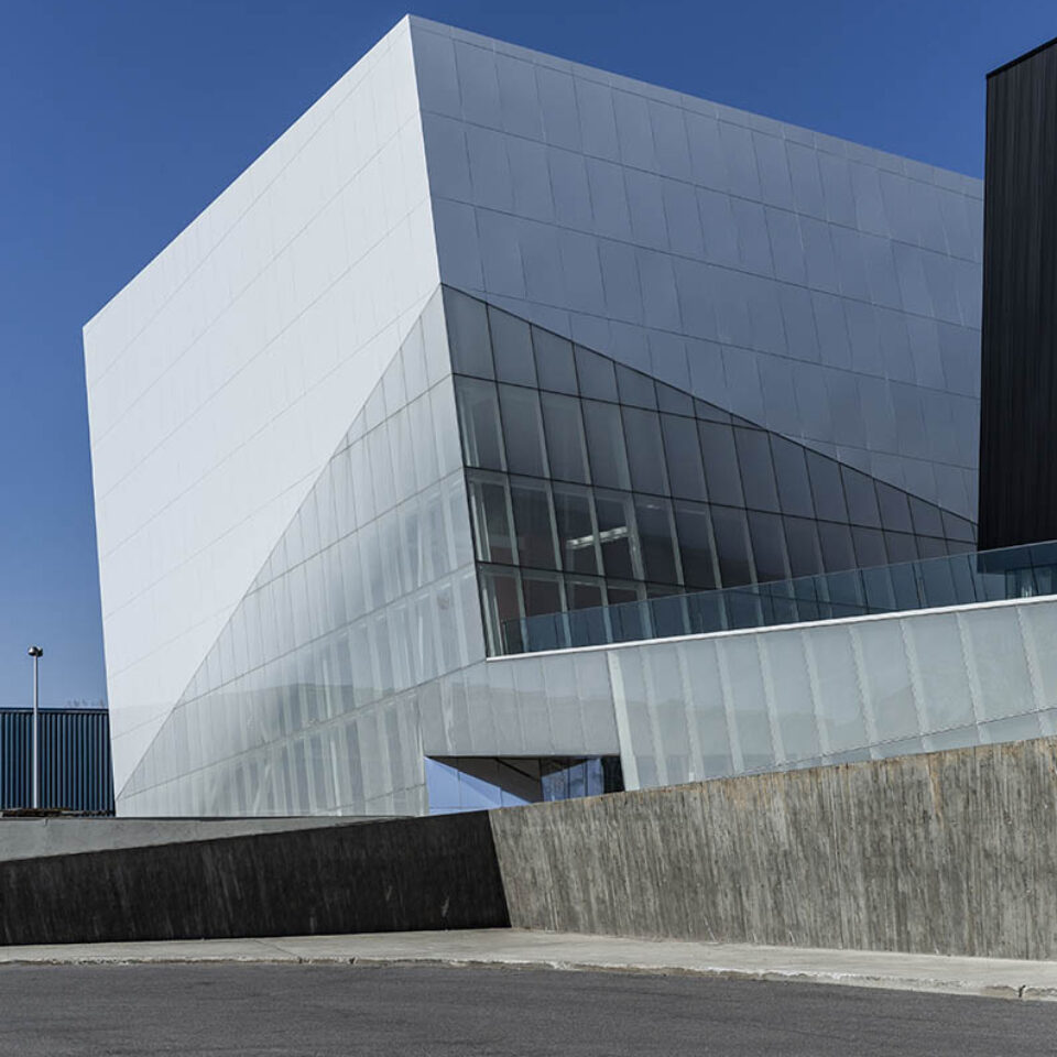 Architectural detail of Complexe sportif Saint-Laurent, Montreal