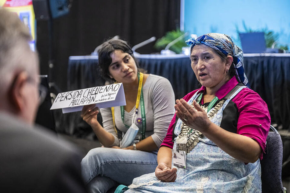 Woman during COP15 Montreal discussion