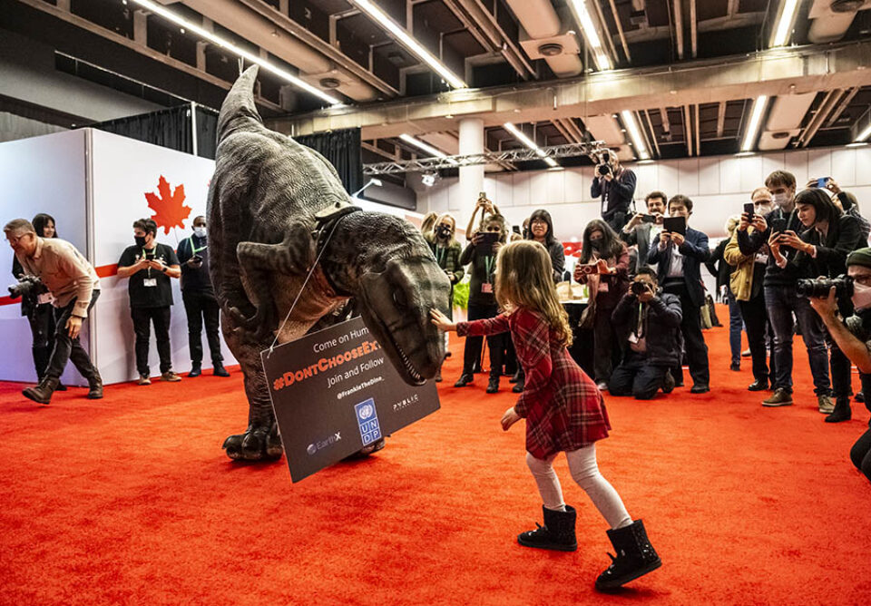 Frankie the Dino at COP15, Montreal