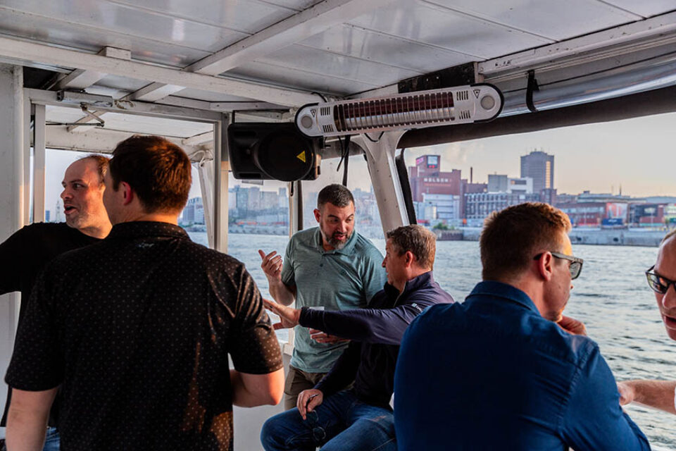 Networking on a Montreal boat cruise