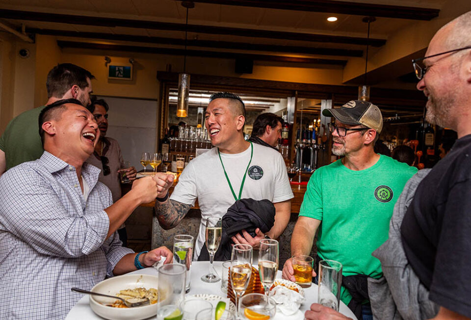 People enjoying a networking event