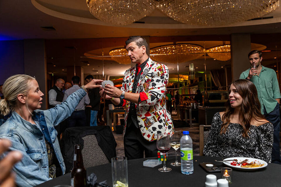 Magician at corporate event