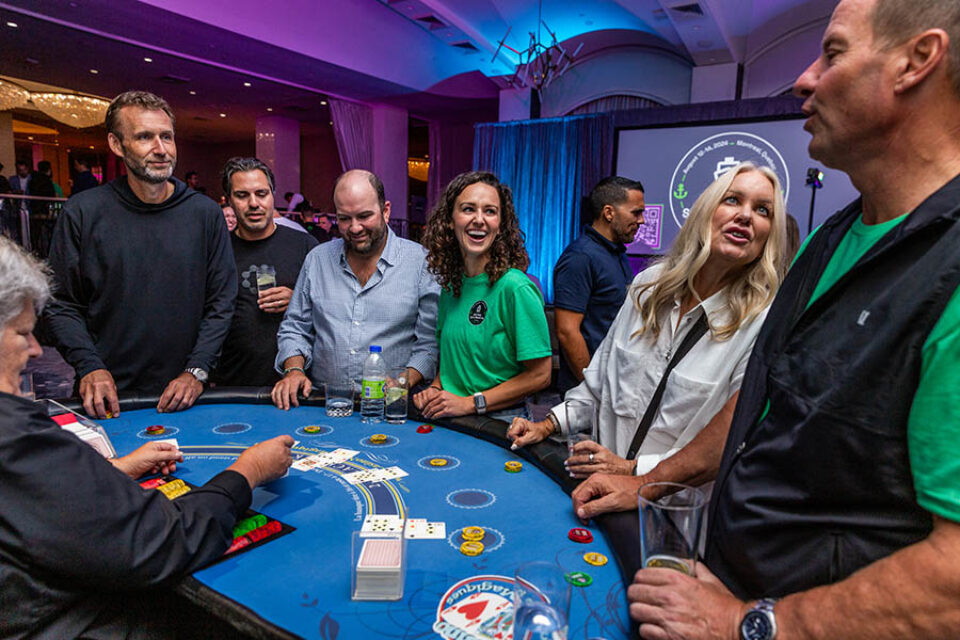 Blackjack at a casino-themed corporate event